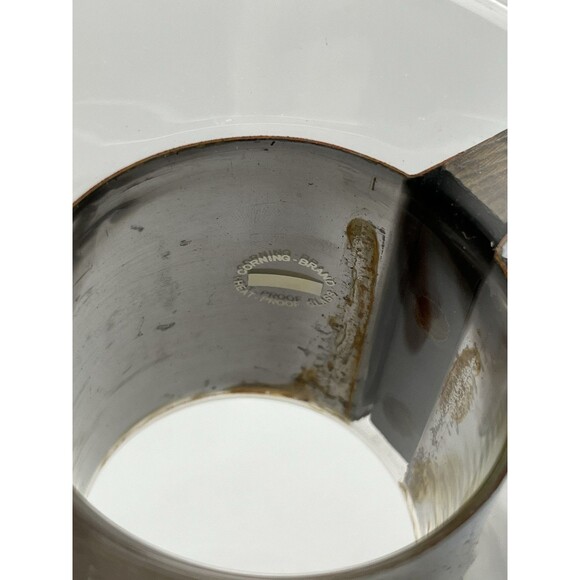 Vintage Corning Glass Coffee Tea Heat Proof Carafe Clear Glass Pitcher No Lid - Picture 4 of 5